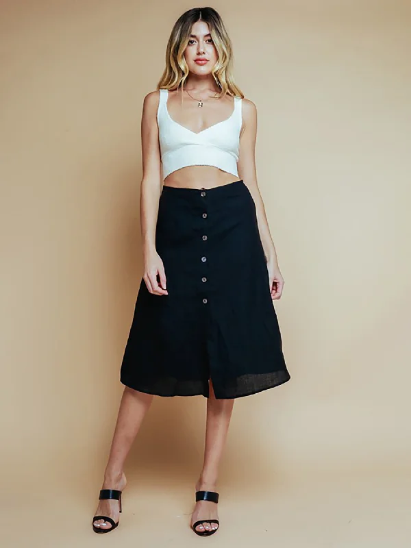 Buy More, Pay Less!Olivaceous Button Midi Skirt
