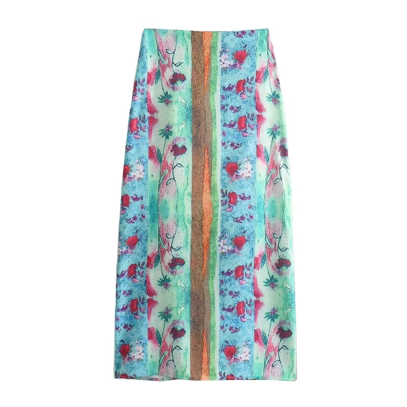Your Shopping Wish, Our Discount Command!Pink Ripple Blooms Skirt