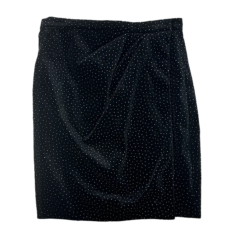 Hottest Discounts of the Year!Pleat Wrap Skirt in Black White Dot Velvet Theory, Size 2