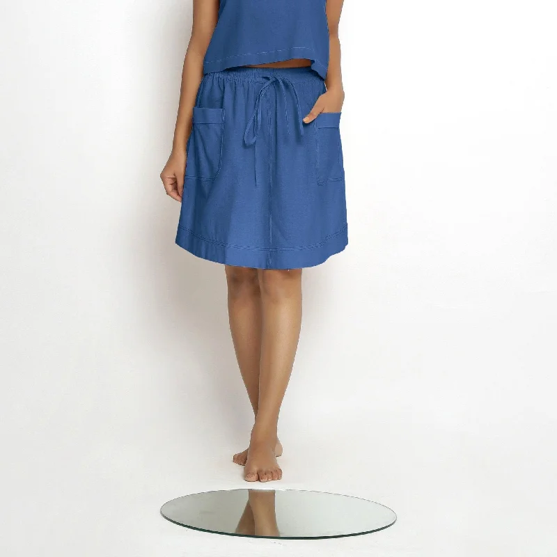 Your Favorite Sale is Back!Powder Blue Handspun Cotton Elasticated Short Skirt