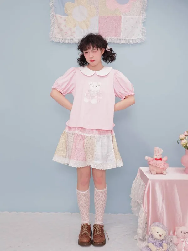The Best Sale of the Year!Floral plaid lace skirt【s0000008438】