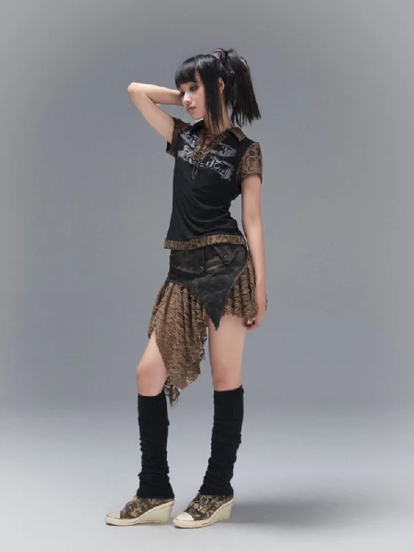 Exclusive Deals Just for You!Irregular fringe denim bustier low waist skirt【s0000008474】
