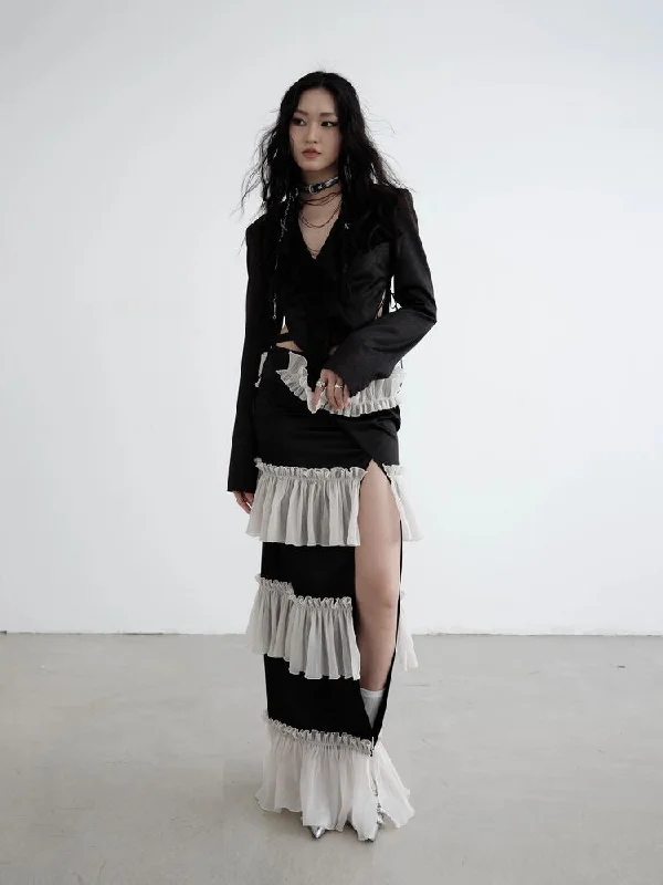 Save Up to 50% Off!Side high cut maxi skirt【s0000008518】