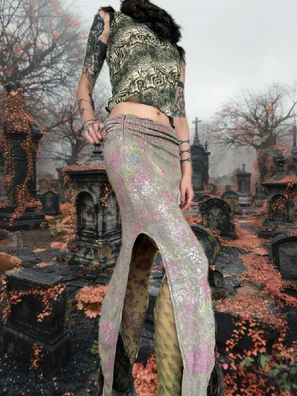 Special Offer – Act Fast!"Carnivore" Polarized Special Shape Splicing Draping Long Skirt【s0000008571】