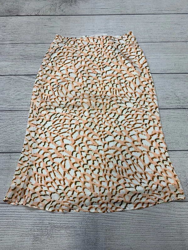 Save Like Never Before!White Pink Skirt Midi Le Lis, Size 8