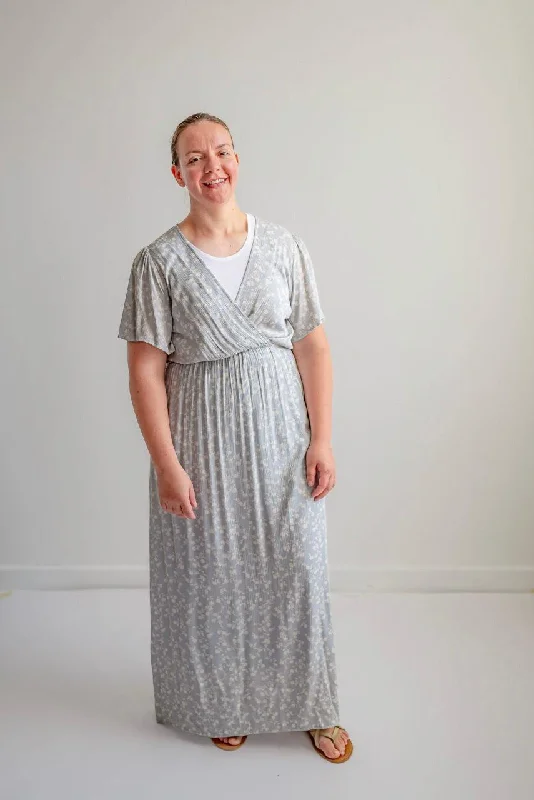 Save More When You Shop More!Adele Floral Maxi Dress in Dusty Blue - Final Sale