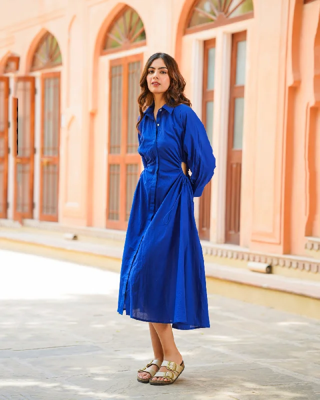 Shop Today, Save Tomorrow!Blue Solid Maxi Dress