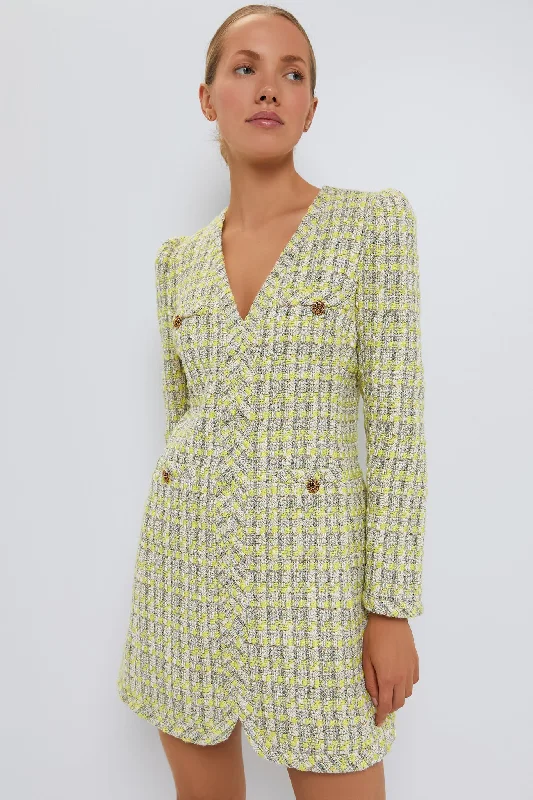 One Click Away from Big Savings!Citron Tweed Coralie Dress