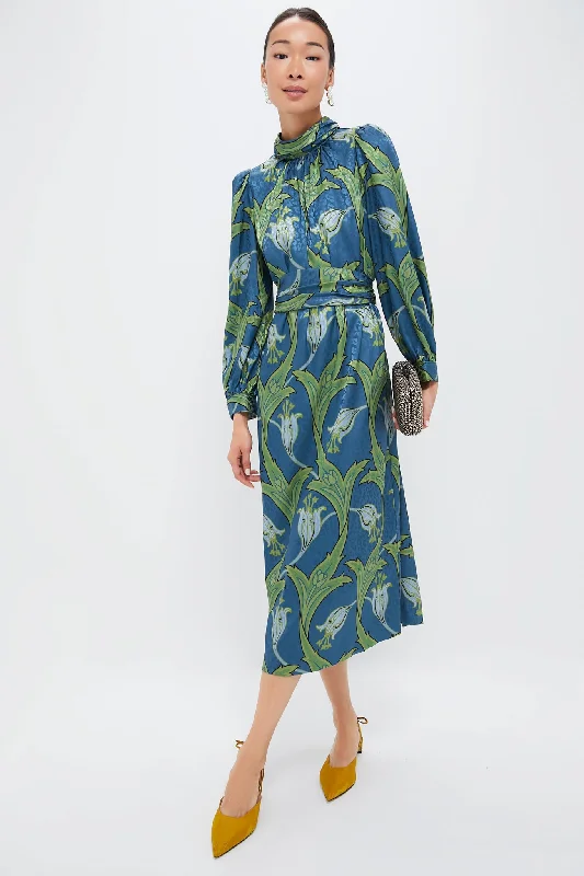 Get the Best for Less!Deco Floral Satin Faven Dress