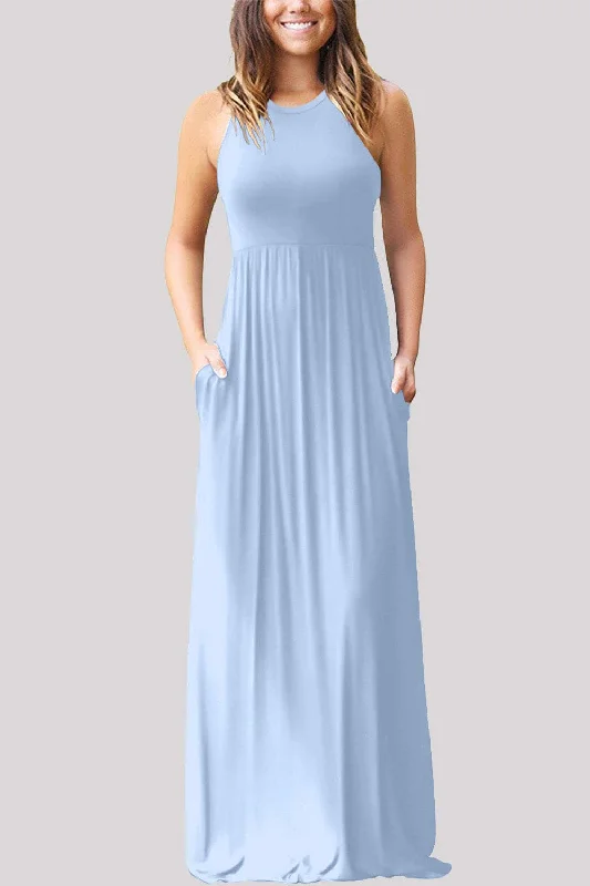 Your Best Deals Are Here!Grecian pocketed dress with stretch