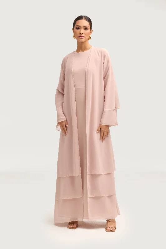 Unmissable Offers Await!Hawa Two Piece Abaya & Dress Set - Jasmine Pink