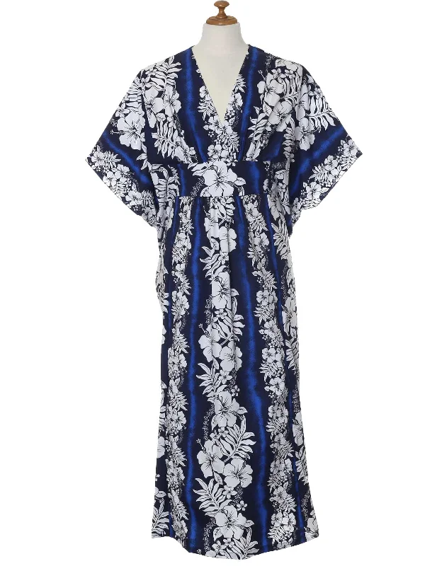 Stock Up and Save!Hawaiian Caftan Dress Ilima Panel Leis