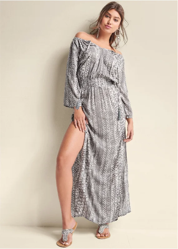 Save Like Never Before!Strapless Maxi Dress - Cream