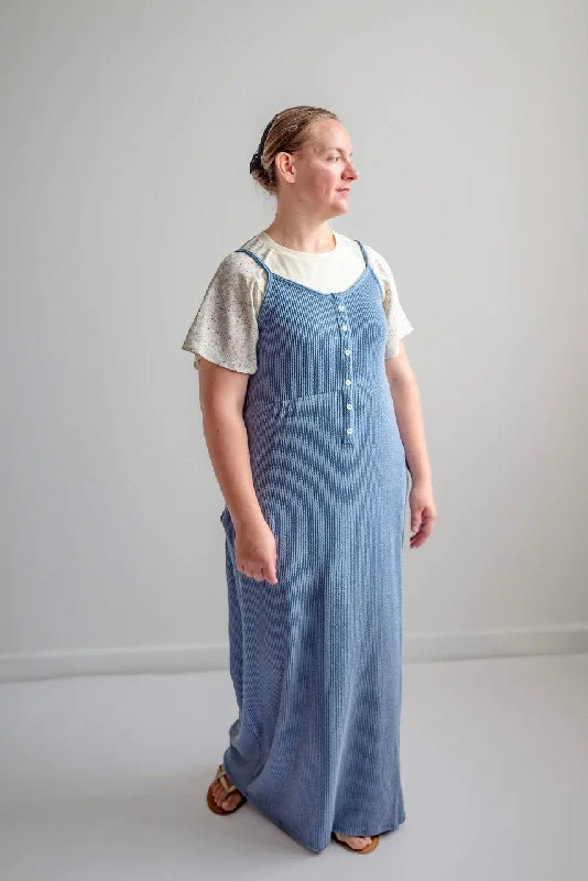 Your Favorite Sale is Back!Leanna Ribbed Maxi Dress in Denim Blue - FINAL SALE