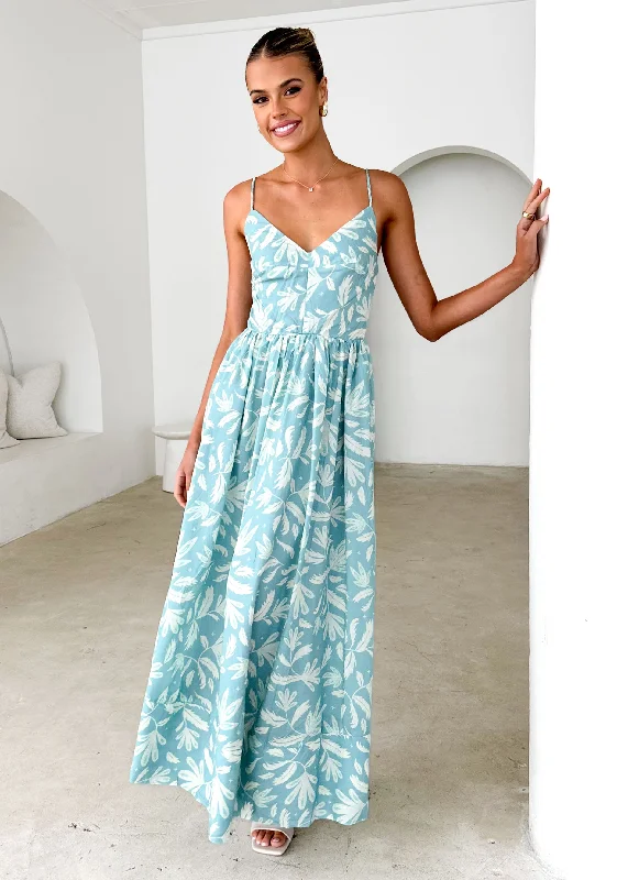 One Day Only – Huge Savings!Madrid Maxi Dress - Blue Abstract