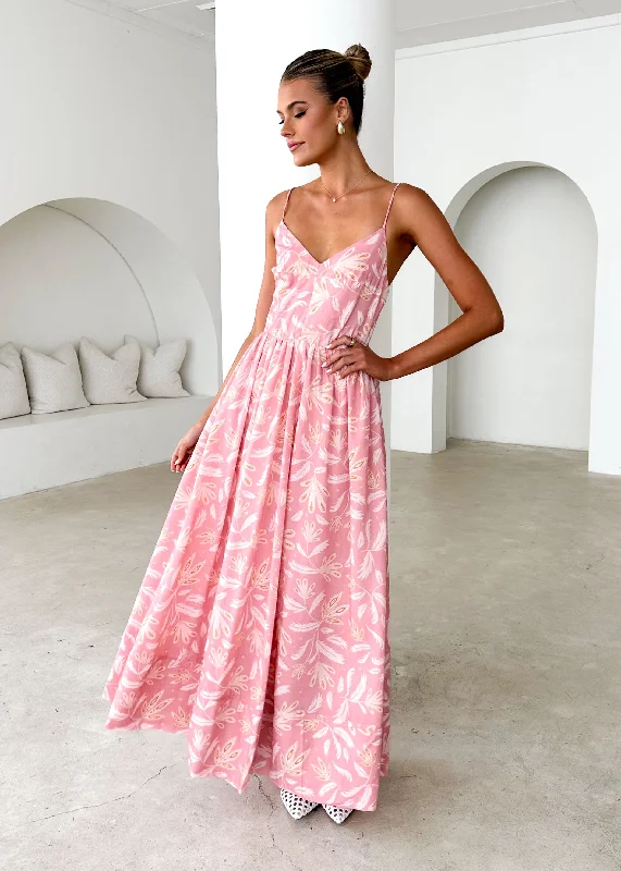 Bigger Savings, Better Shopping!Madrid Maxi Dress - Blush Abstract