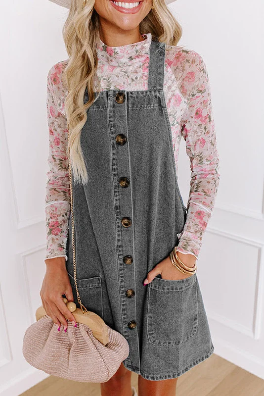 More Discounts, More Joy!Denim Button Front Mini Dress