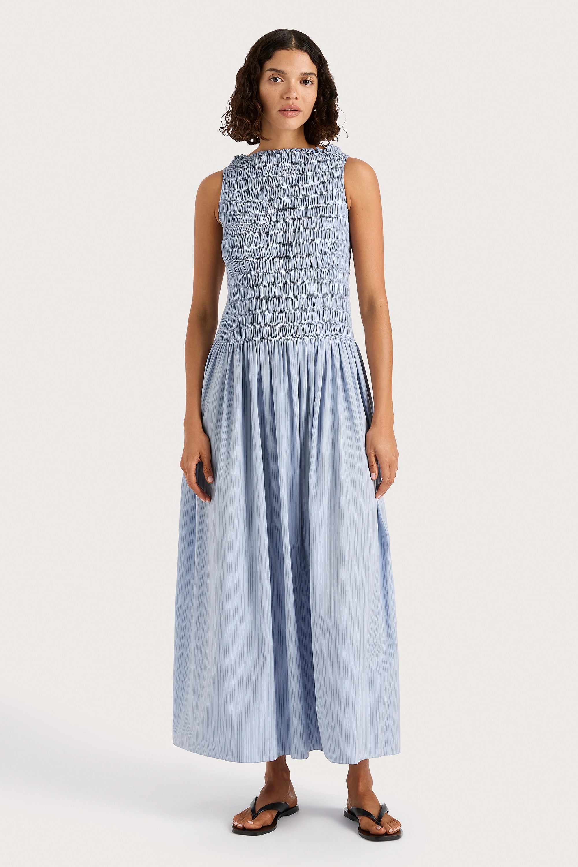Act Fast – Limited Time Savings!Noa Maxi Dress Blue Pinstripe