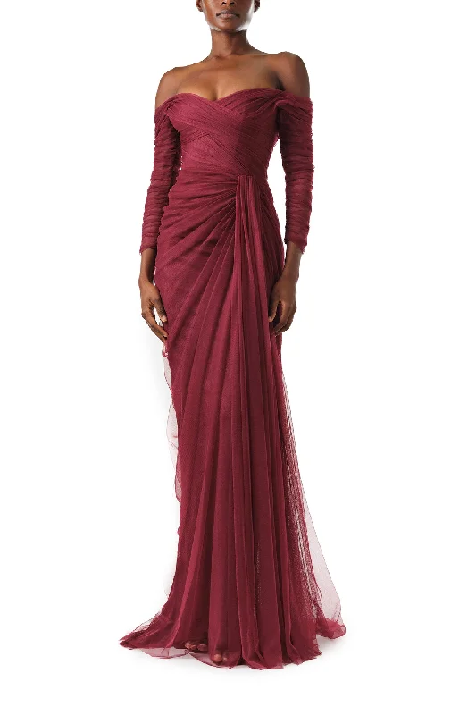 Best Deals Just for You!Off The Shoulder Draped Tulle Gown