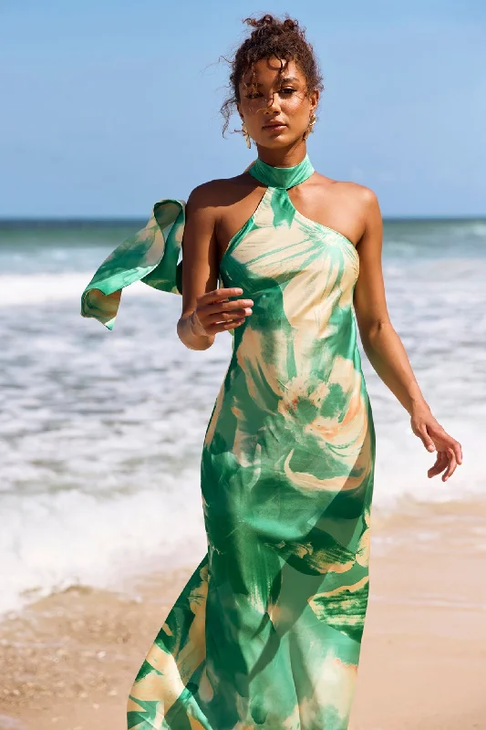 Find the Best Deals Here!On The Dance Floor Maxi Dress - Green Multi