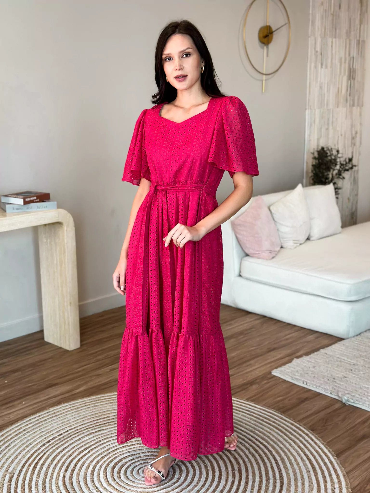 Save More When You Shop More!Pembe Cutwork Long Dress