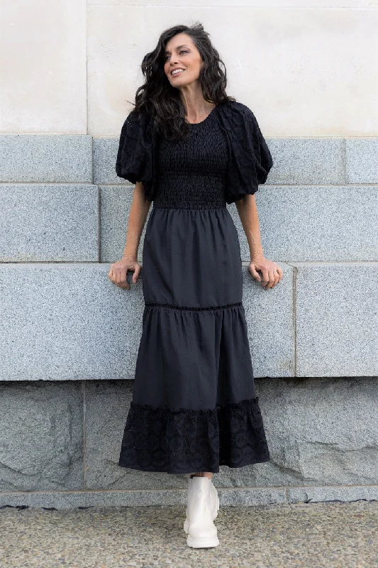 Save More When You Shop More!Piha Dress Embriodered Black