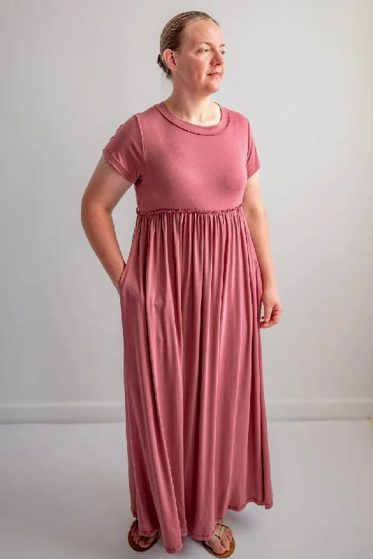 Only a Few Left – Order Now!Rachel Knit Maxi Dress in Mauve - FINAL SALE