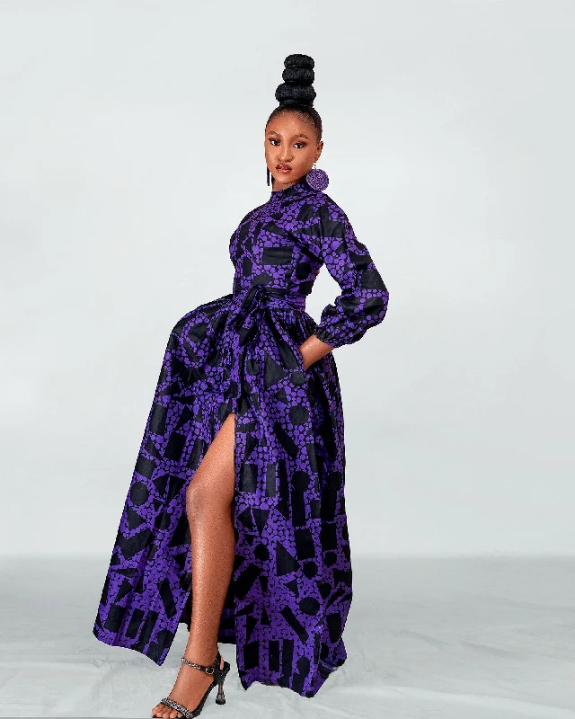 Your Favorite Sale is Back!Raya Ankara Maxi Dress | Purple and Black African Print