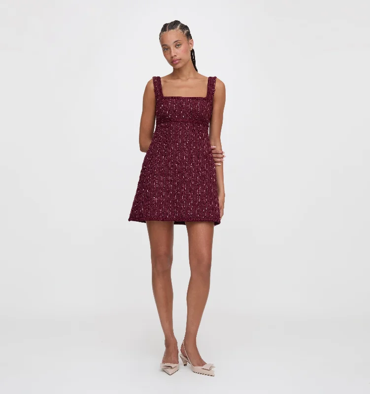 The Best Offers Are Here!The Bennett Dress - Burgundy Tweed