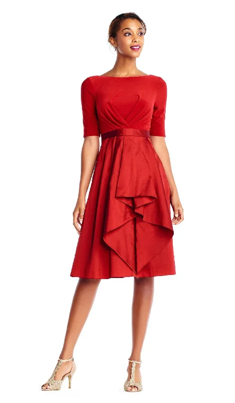 Shop the Hottest Deals!Adrianna Papell - AP1D101549 Bateau Jersey/Taffeta A-line Dress