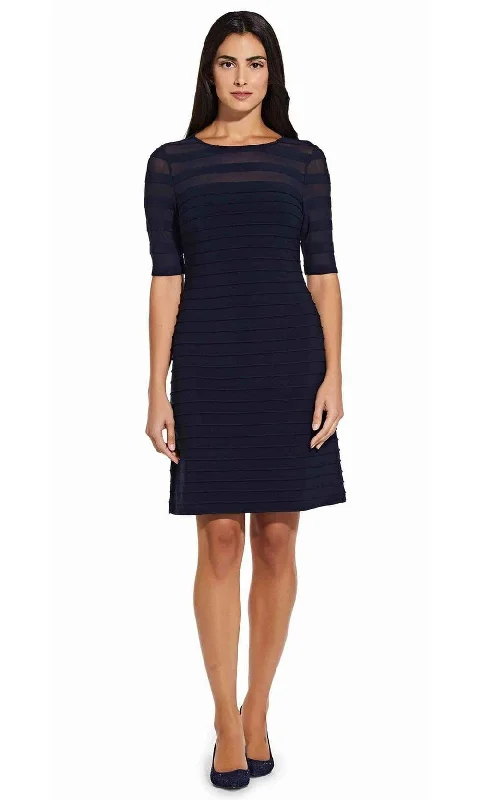 Limited Time Offer!Adrianna Papell - AP1D103882 Ribbed Fitted Cocktail Dress