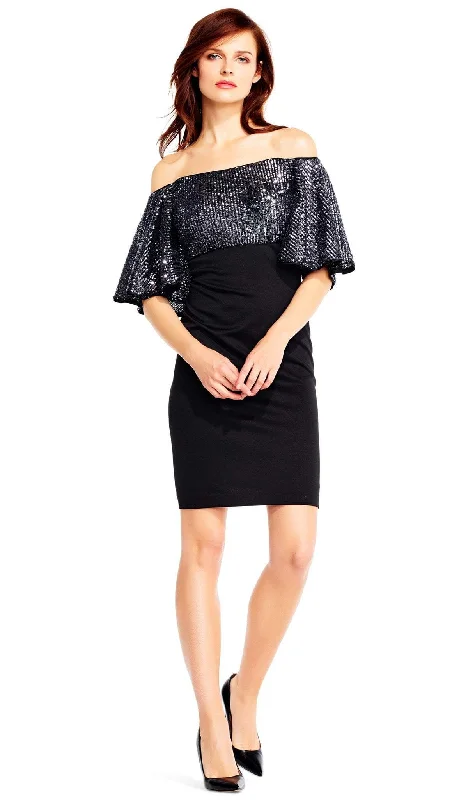 Unlock Huge Savings Now!Aidan Mattox - MD1E201467 Sequined Off-Shoulder Cocktail Dress