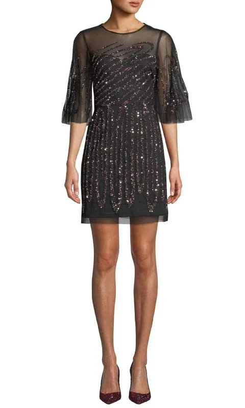 Steals and Deals Await!Aidan Mattox - MD1E203114 Illusion Flutter Sleeve Cocktail Dress