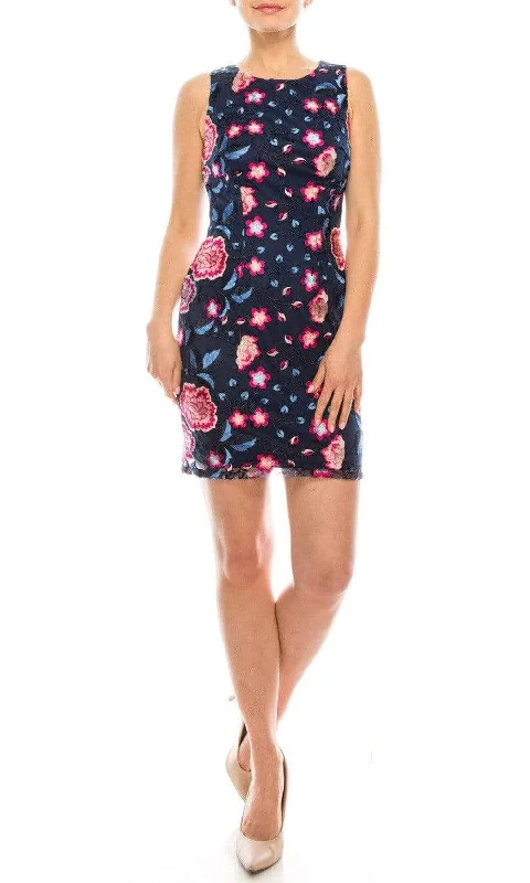 Unbeatable Prices!Aidan Mattox - MN1E201091 Sleeveless Embroidered Sheath Dress