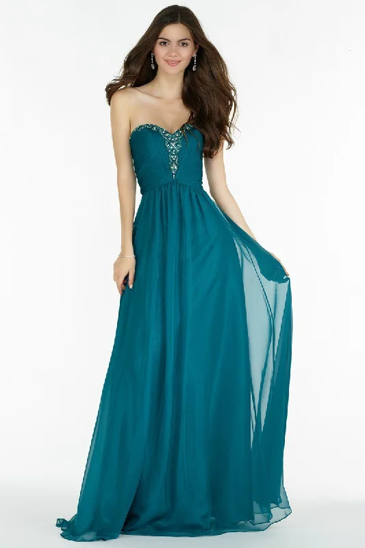 Instant Savings Await!Alyce Paris - Strapless Ruched A-Line Evening Dress 8022 - 1 pc Emerald in Size 10 Available