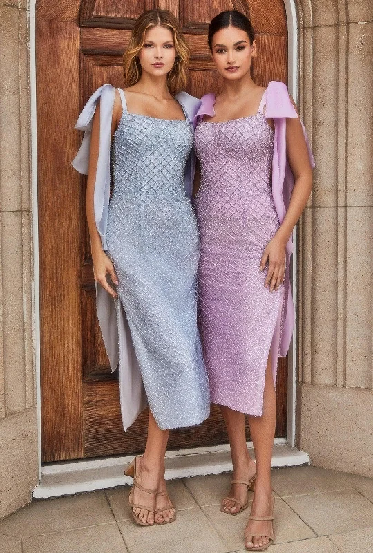 Unbeatable Prices!Andrea & Leo A1110 Sleeveless Fitted Tea Length Dress