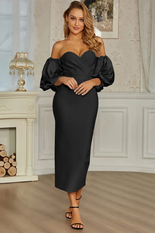 Every Deal is a Steal!Black Off the Shoulder Formal Party Dress