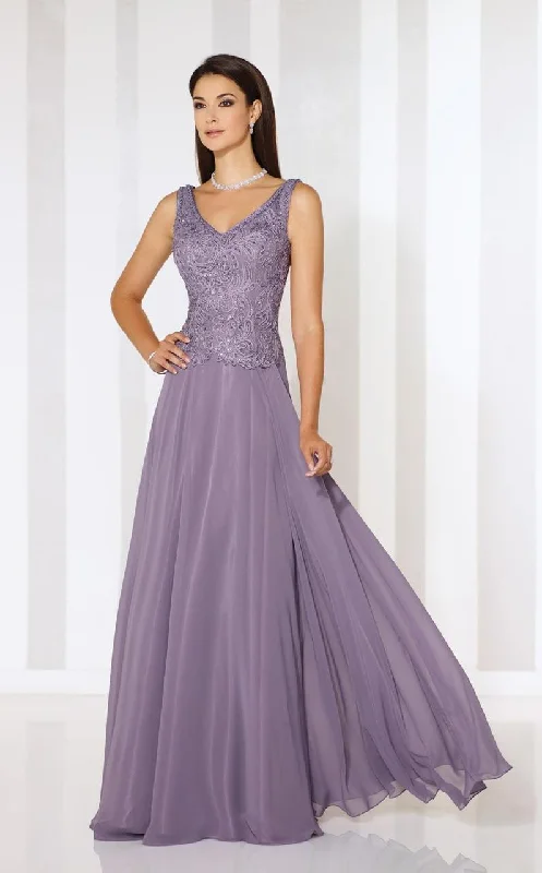 Limited Stock Available!Cameron Blake - 116654 Embellished Chiffon A-line Dress - 1 pc Dark Raspberry In Size 8 Available