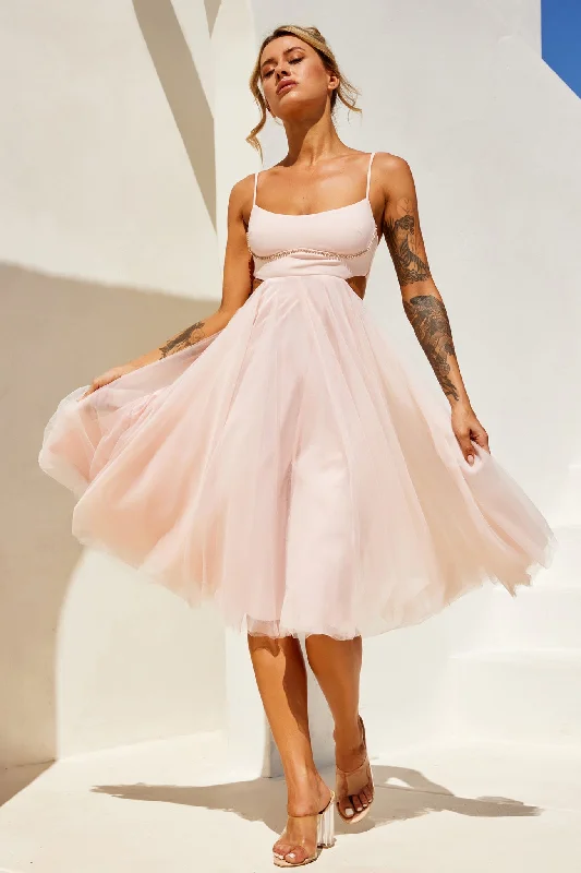 Don't Miss Out!Got Glam Midi Dress - Blush