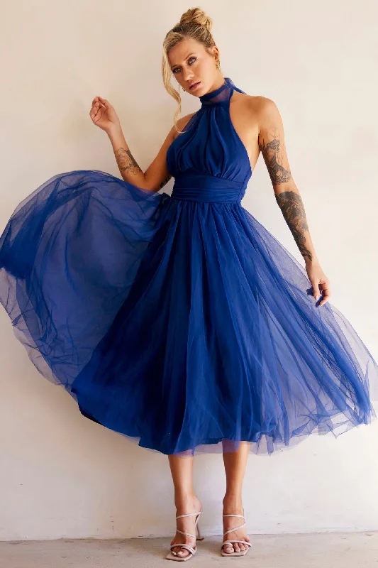 Mega Sale Happening Now!Her Statement Midi Dress - Navy