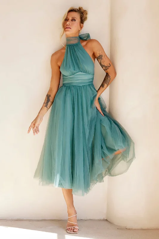 Get the Best for Less!Her Statement Midi Dress - Sage