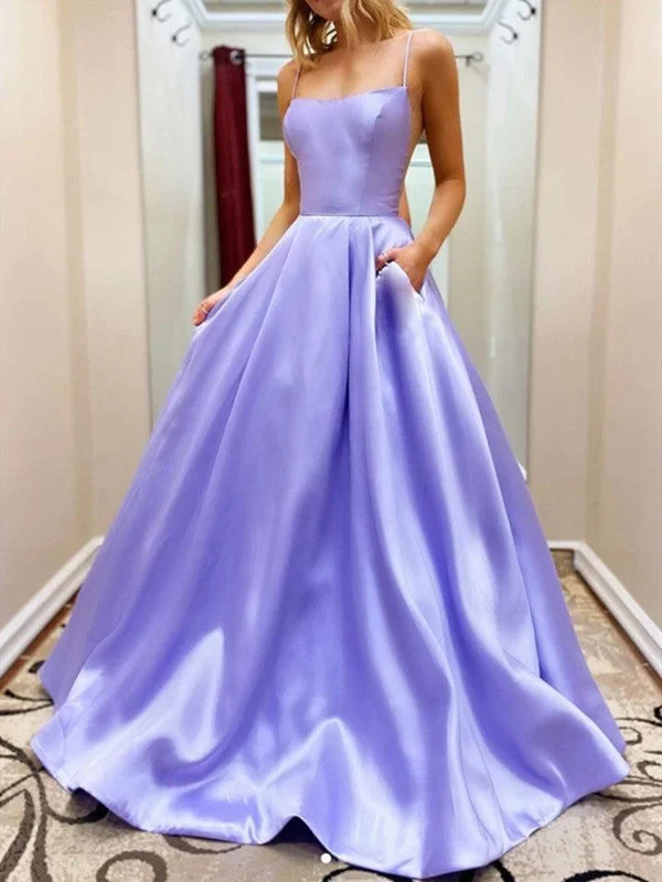 Limited Edition, Limited Price!Lalic Simple Satin Long Prom Dresses, A-line Evening Party 2020 Newest Prom Dresses