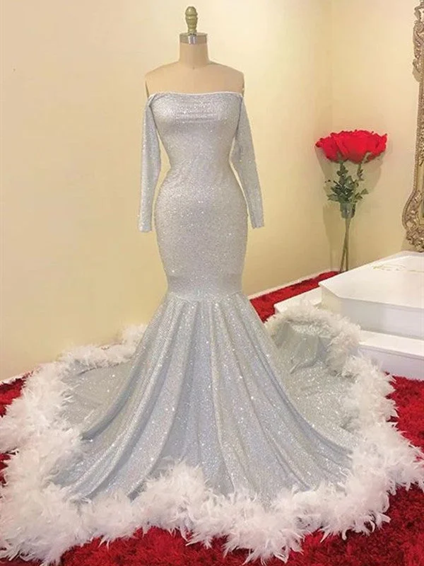 Best Price of the Season!Long Sleeves High Fashion New Prom Dresses, 2020 Mermaid Long Prom Dresses