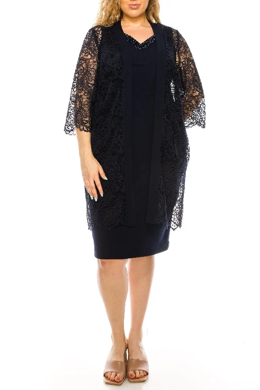 Save More with Every Purchase!Maya Brooke Short Long Sleeve Jacket Lace Dress 29258
