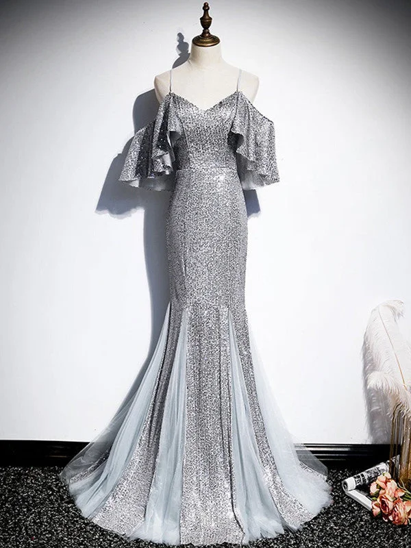 Get It Before It’s Gone!Off The Shoulder Sequins Long Prom Dresses, Popular Mermaid 2020 Prom Dresses