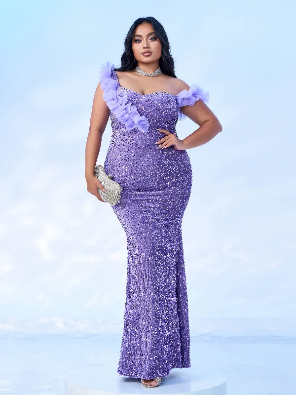 Special Offer – Act Fast!Plus Sleeveless Purple Mermaid Formal Dress PRJ10811