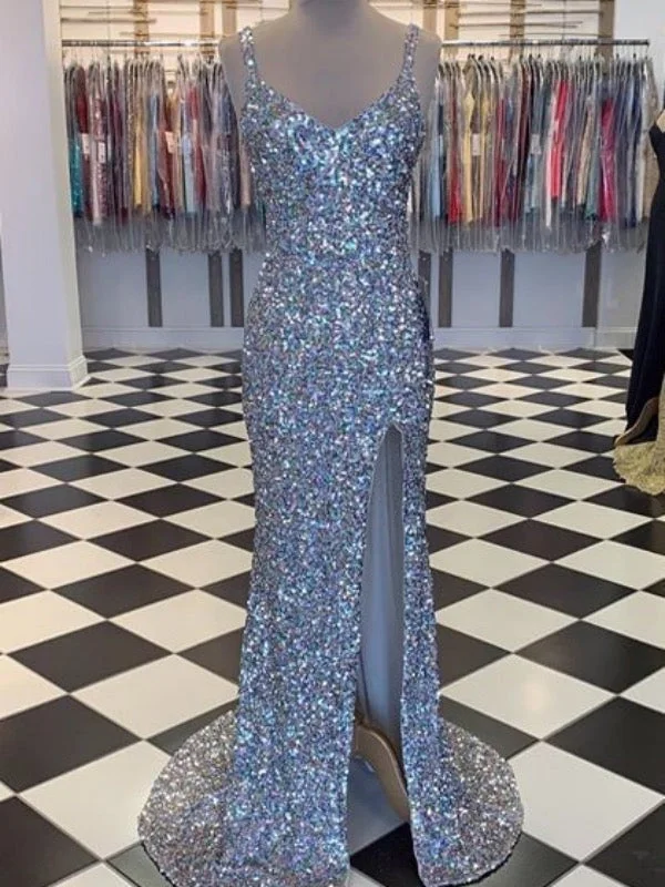 Price Drops You’ll Love!Popular Sequins Long Prom Dresses, Simple Prom Dresses, 2020 Newest Prom Dresses