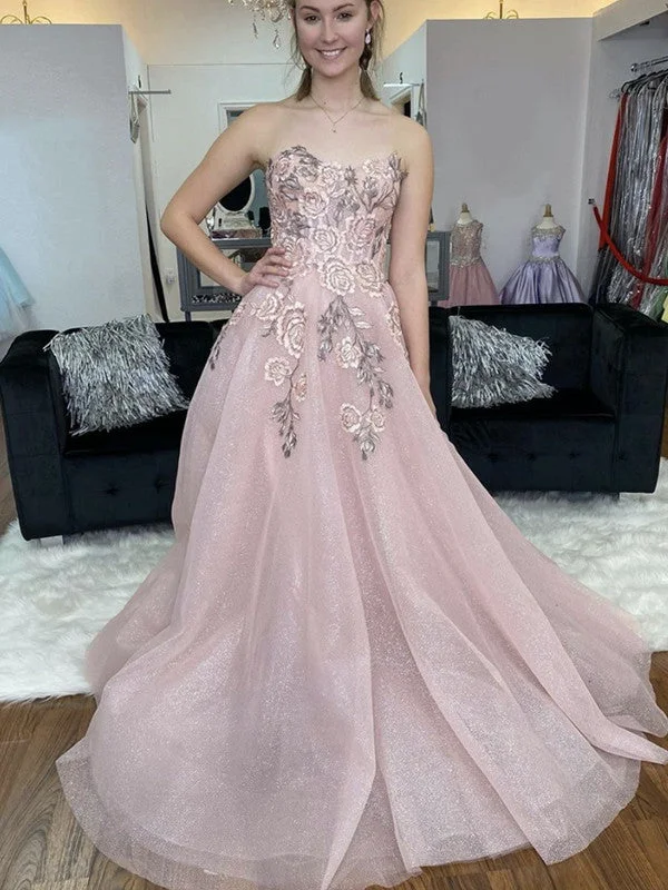 New Discounts Just Dropped!Popular Strapless Shiny Long Prom Dresses, Stylish 2020 Newest Long Prom Dresses