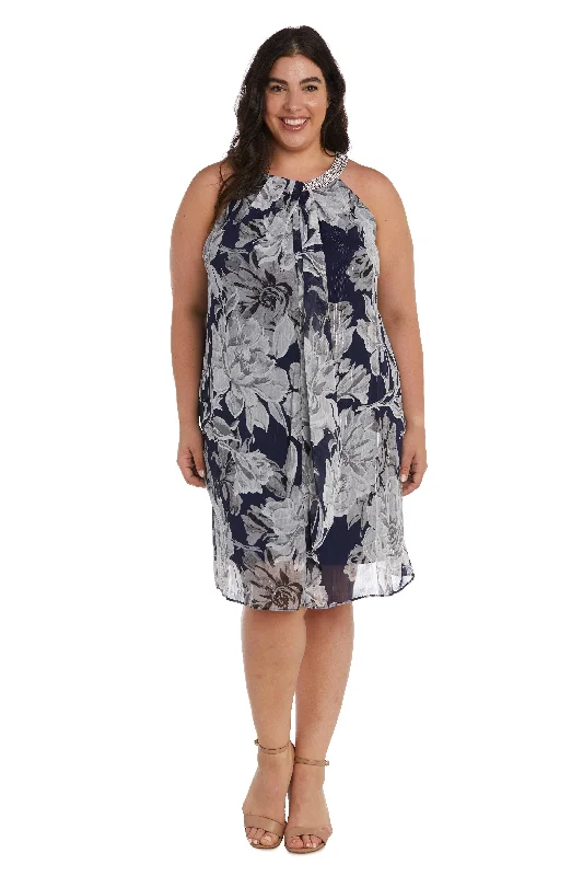 Great Deals, Just for You!R&M Richards 9359W Short Plus Size Chiffon Dress