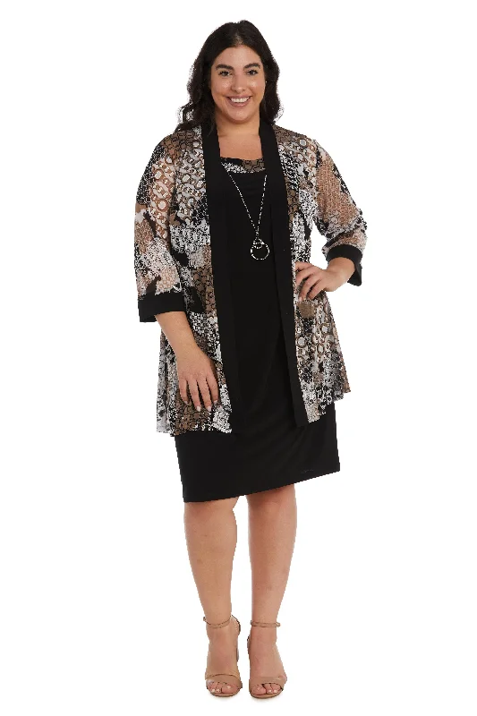 Shop More, Spend Less!R&M Richards 9703W Short Two Piece Plus Size Dress